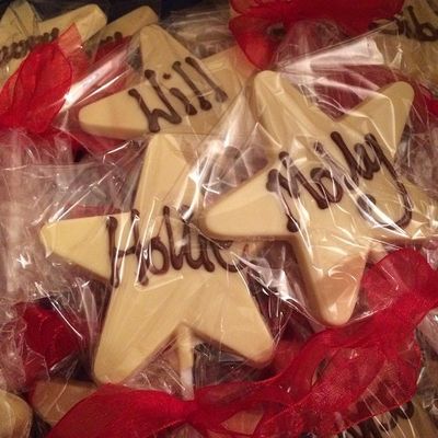 3 Personalised Lollies (White, 3.5 inch Star)