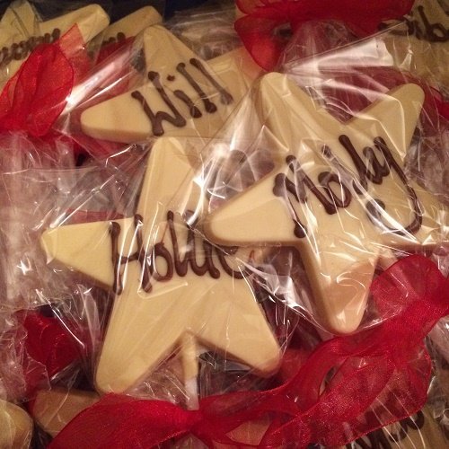 3 Personalised Lollies (White, 3.5 inch Star)