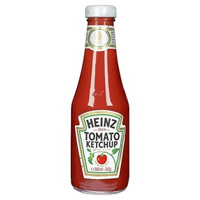 12 X HEINZ TOMATO KETCHUP GLASS BOTTLE 342g (12 PACK BUNDLE)
