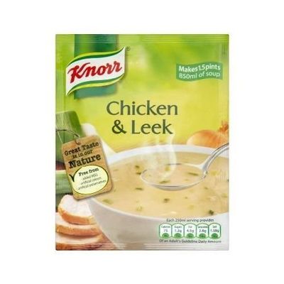 12 X KNORR SOUP CHICKEN & LEEK 1.5pint 1.5 Pint Serving (12 PACK BUNDLE)