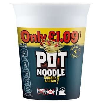 12 X POT NOODLE BOMBAY BAD BOY 1.09 90g (12 PACK BUNDLE)