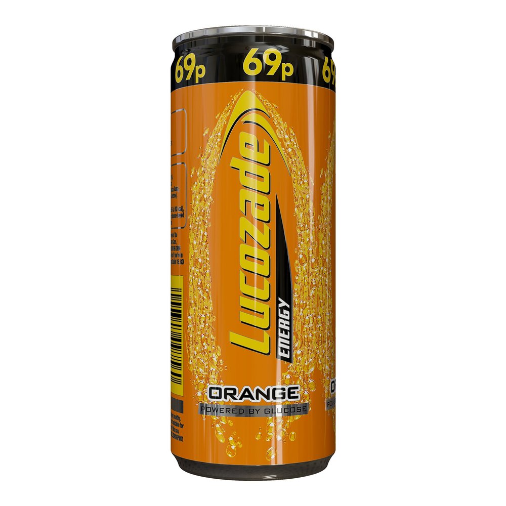 24 X LUCOZADE ORANGE CAN 69p 250ml | 24 PACK BUNDLE