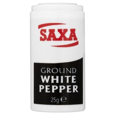 12 X SAXA PEPPER WHITE GROUND 25g. 25g (12 PACK BUNDLE)
