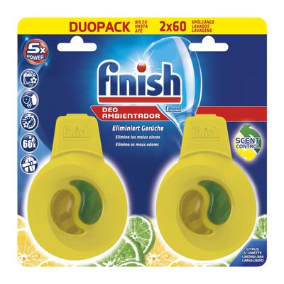 Finish Dishwasher Lemon & Lime Freshener, Pack of 2, LAsts upto 60 Washes Each