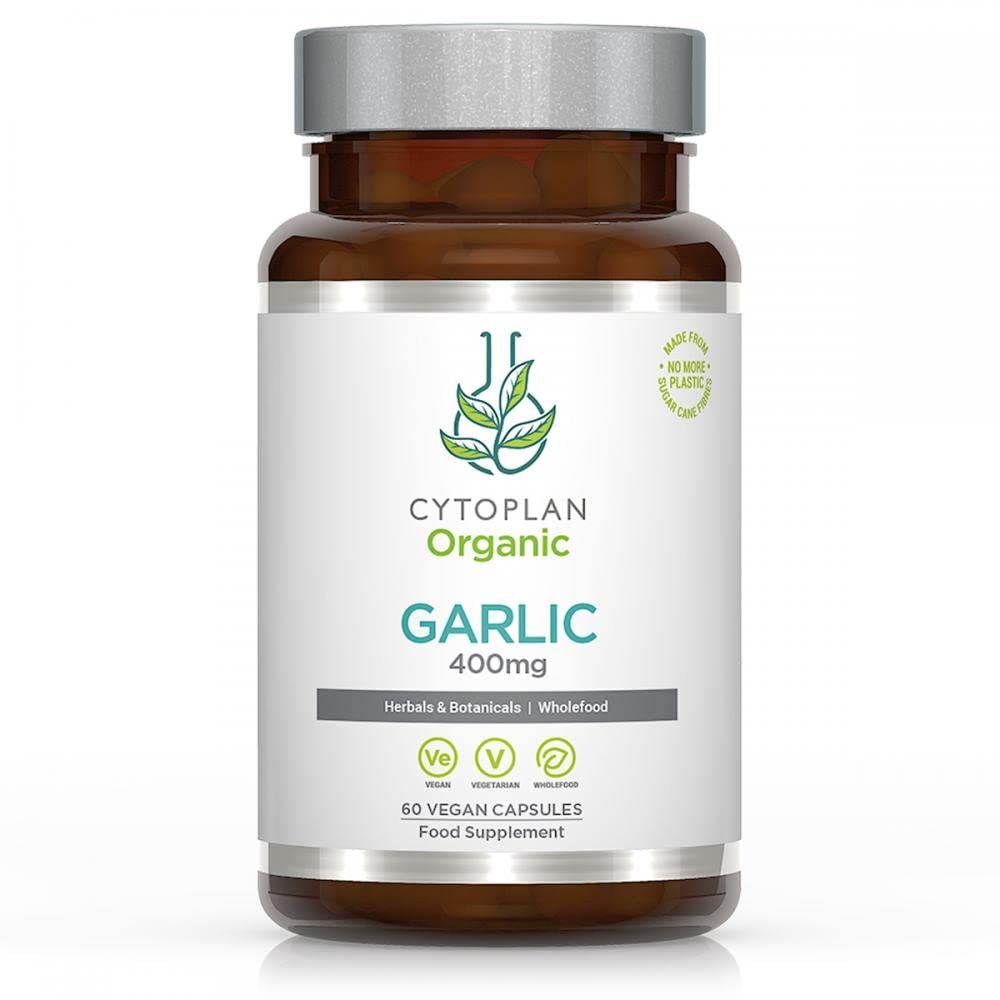 Cytoplan Organic Whole Garlic Powder 400mg Capsules 60 Optimal Absorption British Developed Scientifically Formulated