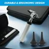 YNR Otoscope with LED  Portable Ear Scope Microscope for Diagnostic Examination, 4x Magnification, Rheostat Switch & Vegan Leather Case | Ear Wax Removal for Family, Pets, Students, Nurses & Doctors view 2