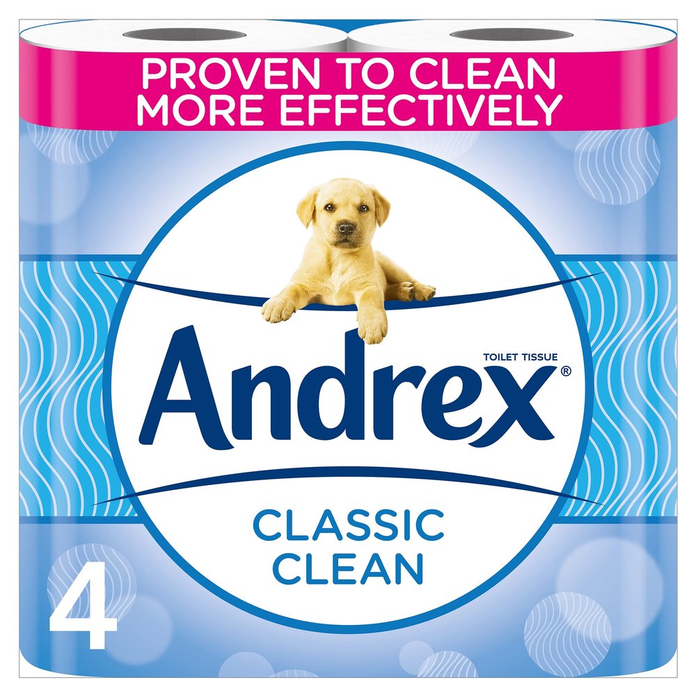 Andrex Classic Clean Toilet Paper, Pack of 4