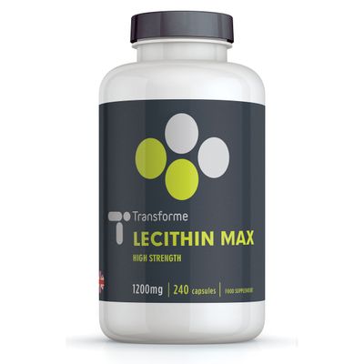 Transforme Lecithin Capsules 1200mg, 240 Softgels, Natural Source Phospholipids, Choline, High Strength, Gluten Free