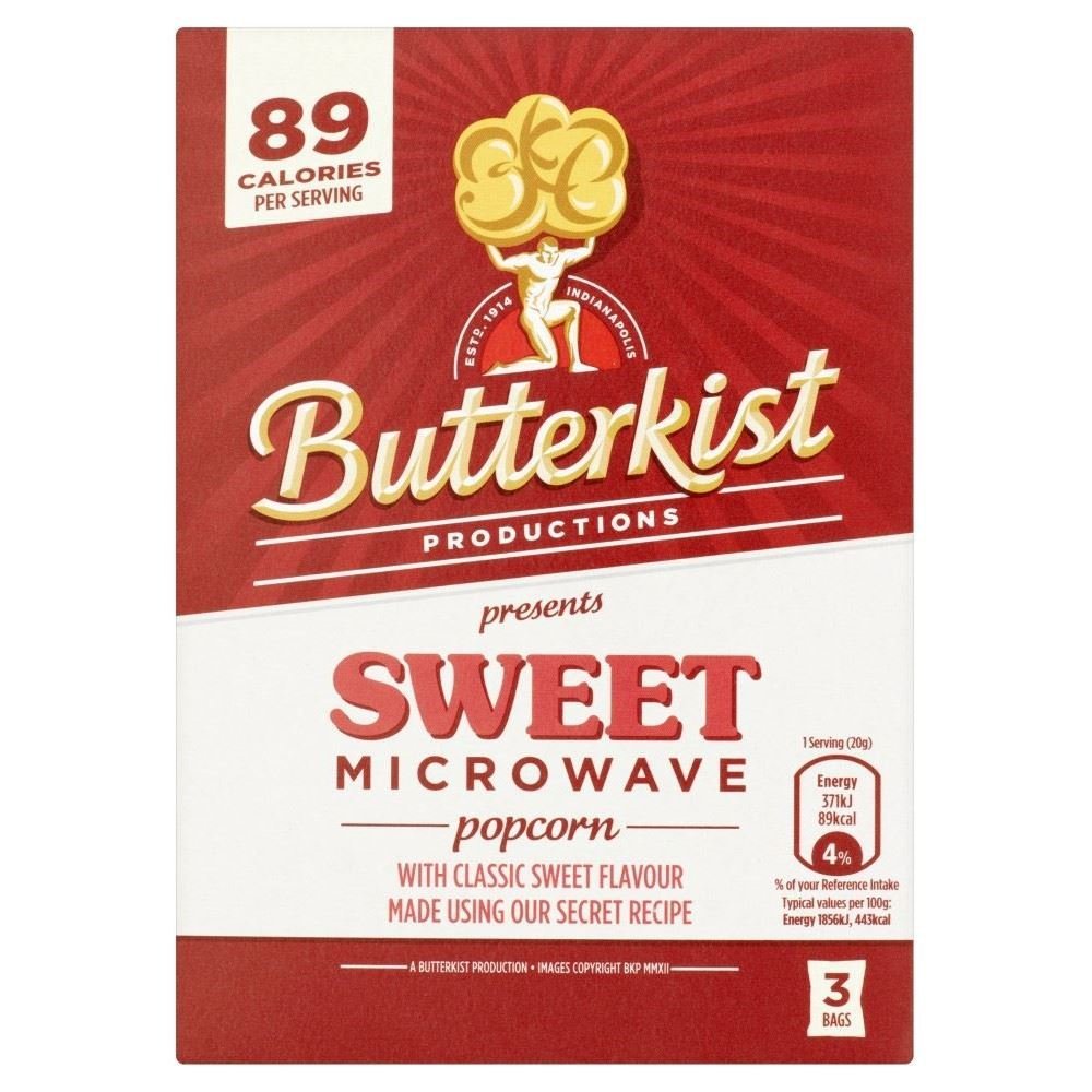 Butterkist Microwave Popcorn - Sweet (3 per Pack - 270g) - Pack of 2