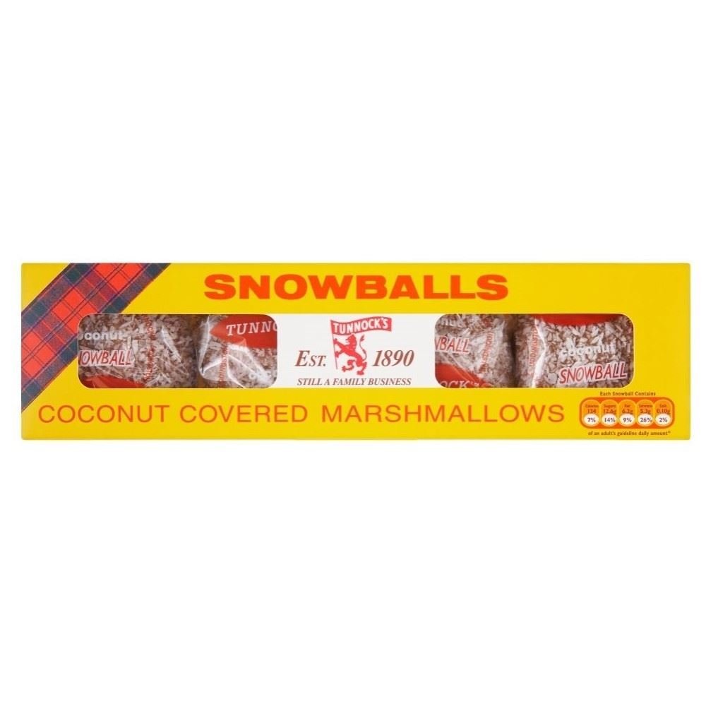 Tunnock's Snowballs (4 per Pack - 120g) - Pack of 6