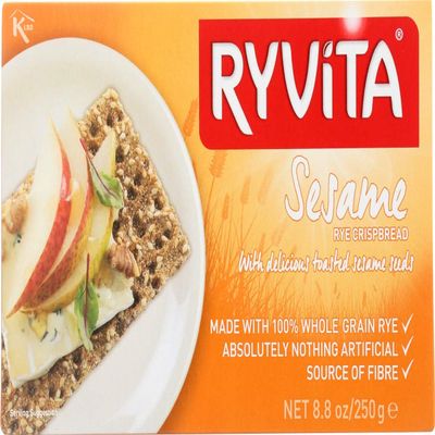 Ryvita Wholemeal Rye Crisp Bread Sesame Seed 250g - Pack of 6 by Ryvita
