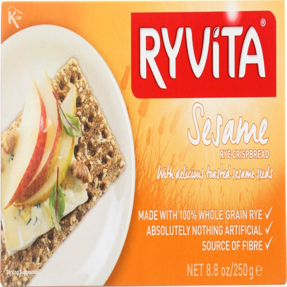Ryvita Wholemeal Rye Crisp Bread Sesame Seed 250g - Pack of 6 by Ryvita