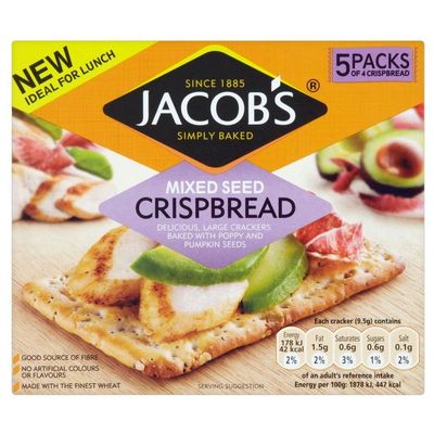 Jacob's Crispbread - Mixed Seed (5 per Pack - 190g) - Pack of 6
