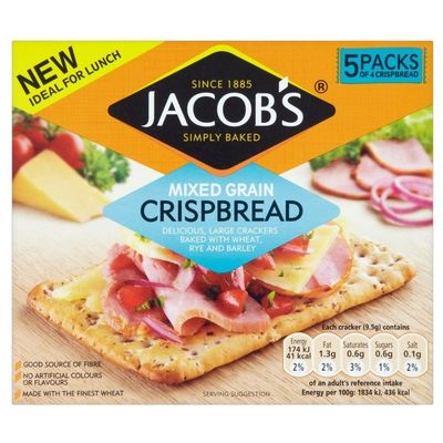 Jacob's Crispbread - Mixed Grain (5 per Pack - 190g) - Pack of 6