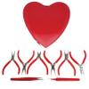 The Beadsmith I Beads Pliers  4.5 Inches, 8-Piece Set: Round Nose, Chain Nose, Bent Chain Nose, Flat Nose, Nylon Jaw, Tweezers & Tungsten Carbide Side Cutter  Heart-Shaped Carrying Case Included view 1