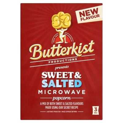 Butterkist Microwave Popcorn - Sweet & Salted (3 per Pack - 270g) - Pack of 6