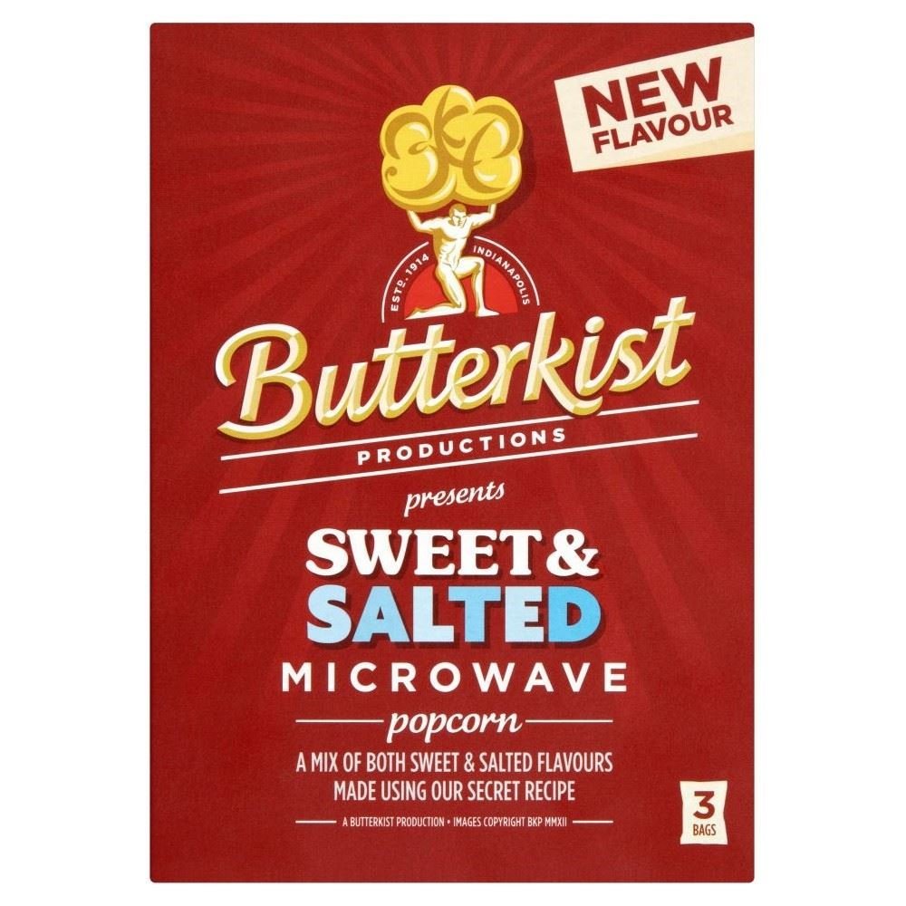 Butterkist Microwave Popcorn - Sweet & Salted (3 per Pack - 270g) - Pack of 6