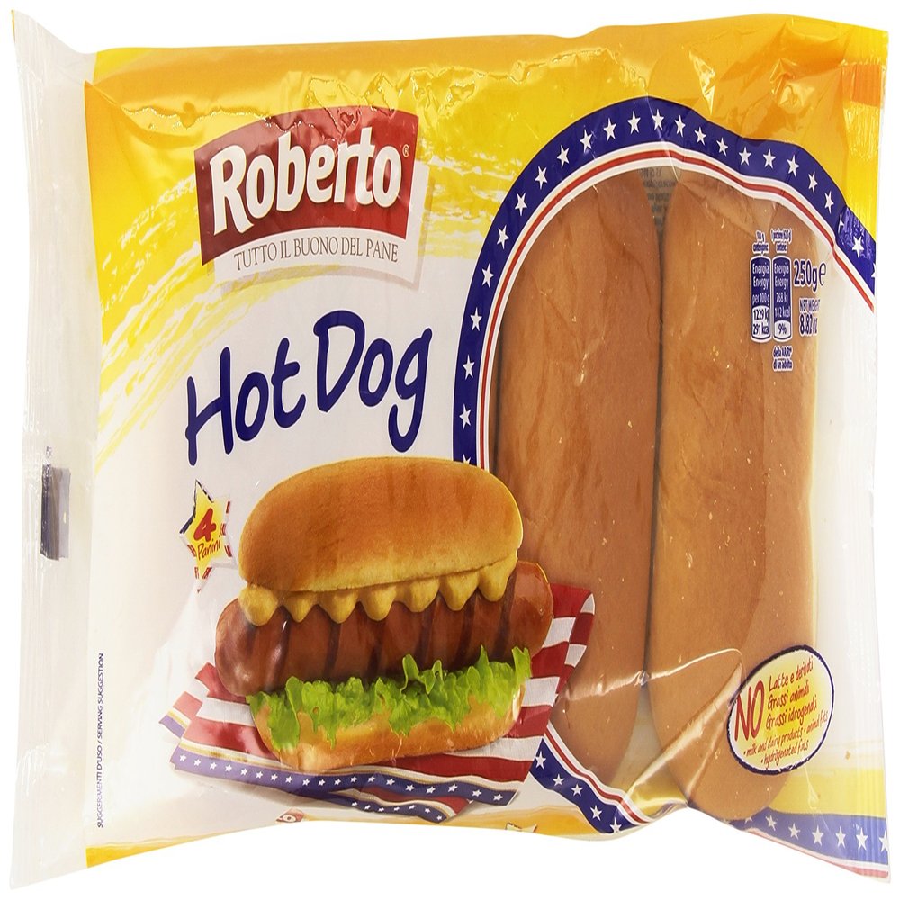 ROBERTO PANINO HOT Dog 4 PEZZI X 250 GR