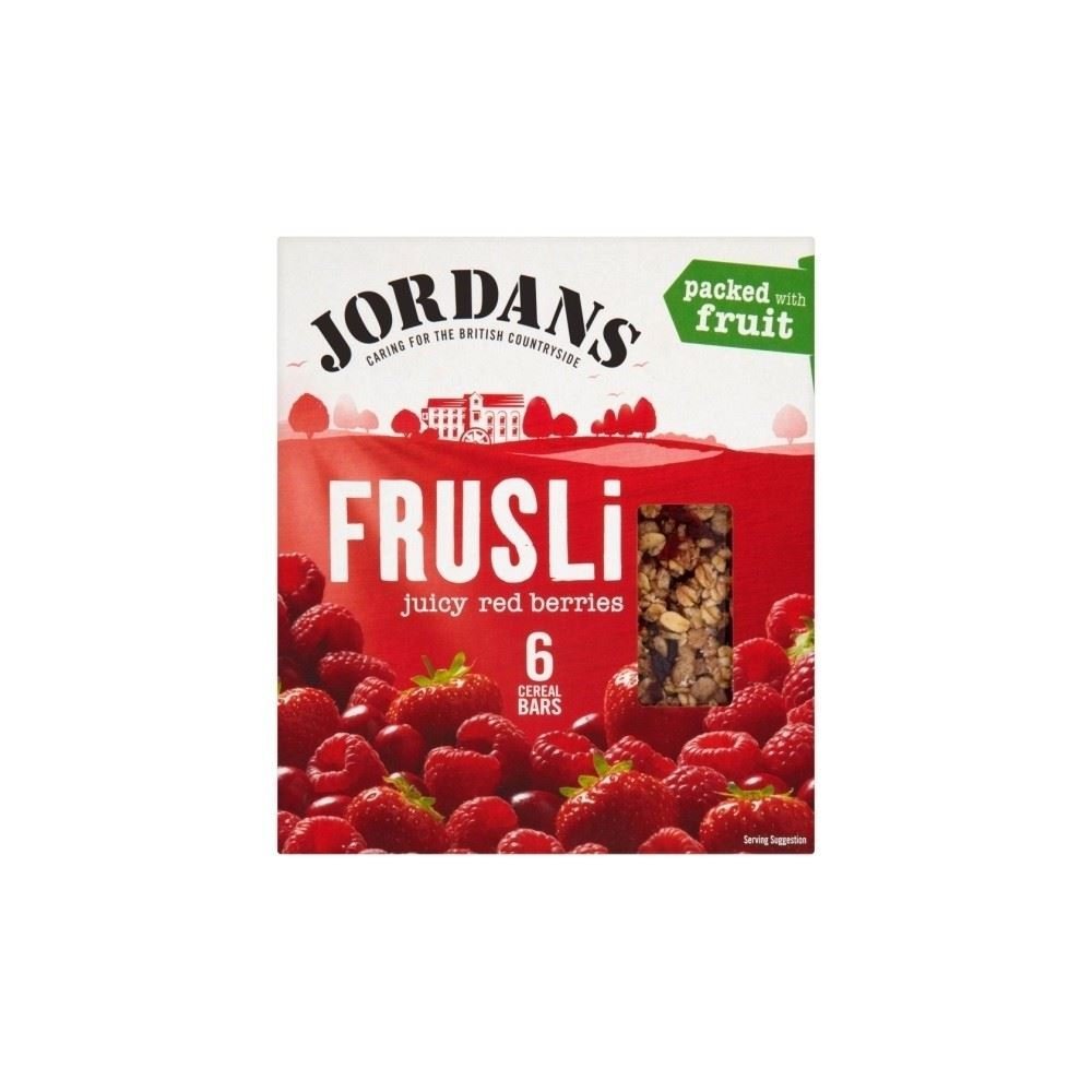 Jordans Frusli Juicy Red Berries Cereal Bars (6x30g) - Pack of 2