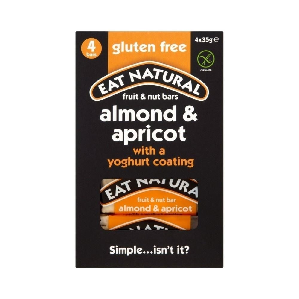 Eat Natural Gluten Free Almonds Apricots & Yoghurt Bars 4 x 35g - Pack of 2