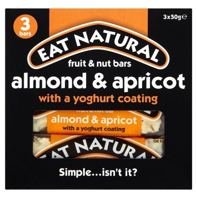 Eat Natural Yoghurt Coated Almond & Apricot Bars (3x50g) - Pack of 2