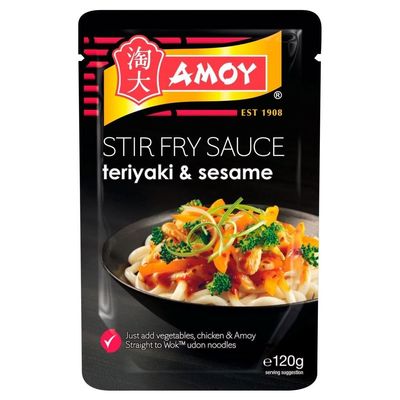 Amoy Straight to Wok Teriyaki & Sesame Seeds Stir Fry Sauce (120g) - Pack of 2
