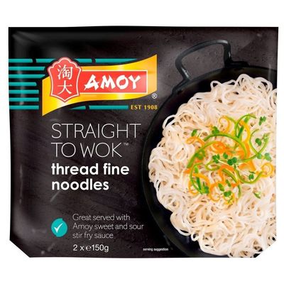 Amoy Straight to Wok Thread Fine Noodles (2 per Pack - 300g) - Pack of 2