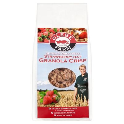 Glebe Farm Gluten Free Strawberry Oat Granola Crisp (375g) - Pack of 2