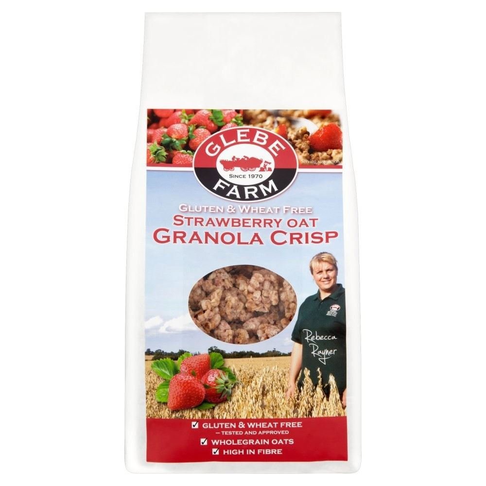 Glebe Farm Gluten Free Strawberry Oat Granola Crisp (375g) - Pack of 2