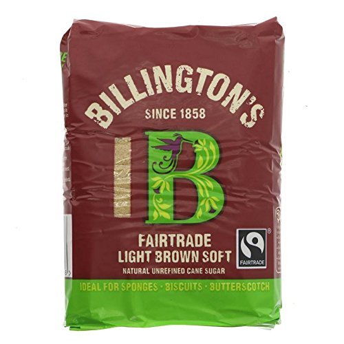 Billington's Fairtrade Natural Light Brown Soft Unrefined Cane Sugar (500g) - Pack of 2
