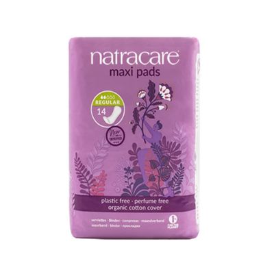 (3 Pack) Natracare Natural Maxi Pads Regular Organic and Natural Without Wings | 14 Count | 42 Pads Total