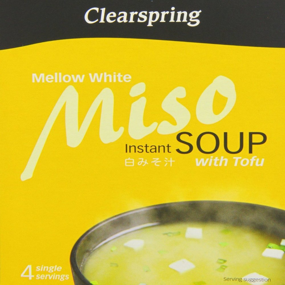 Clearspring Organic White Miso Instant Soup with Tofu (4 per Pack - 40g) - Pack of 2