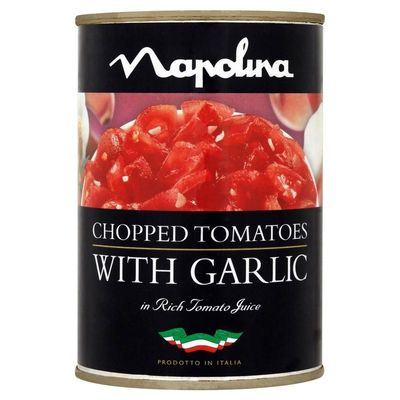 Napolina Chopped Tomatoes with Garlic in Tomato Juice (400g) - Pack of 2