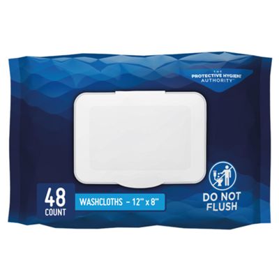Prevail Single-Hand Dispensing Feature Large Washcloths, 48 Count (Pack of 12)
