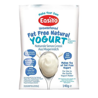 EasiYo Fat Free Natural Yogurt Mix - 140g