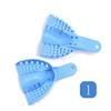 10 Pcs of Plastic Dental Denture Instrument Impression Trays with Blue and Green for Choice (blue) view 2