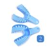 10 Pcs of Plastic Dental Denture Instrument Impression Trays with Blue and Green for Choice (blue) view 3
