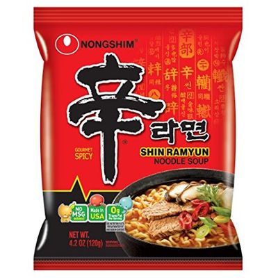 Nongshim Shin Noodle Ramyun Gourmet Spicy, 4.2-oz. Packages, 12 -Count
