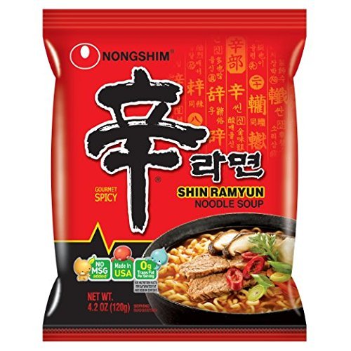 Nongshim Shin Noodle Ramyun Gourmet Spicy, 4.2-oz. Packages, 12 -Count