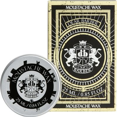 Dear Barber MOUSTACHE WAX, 25ml  Strong Hold, Flexible Easy Styling, Protects Skin and Conditions with Jojoba & Oat Oil, Long-Lasting Tame & Shape