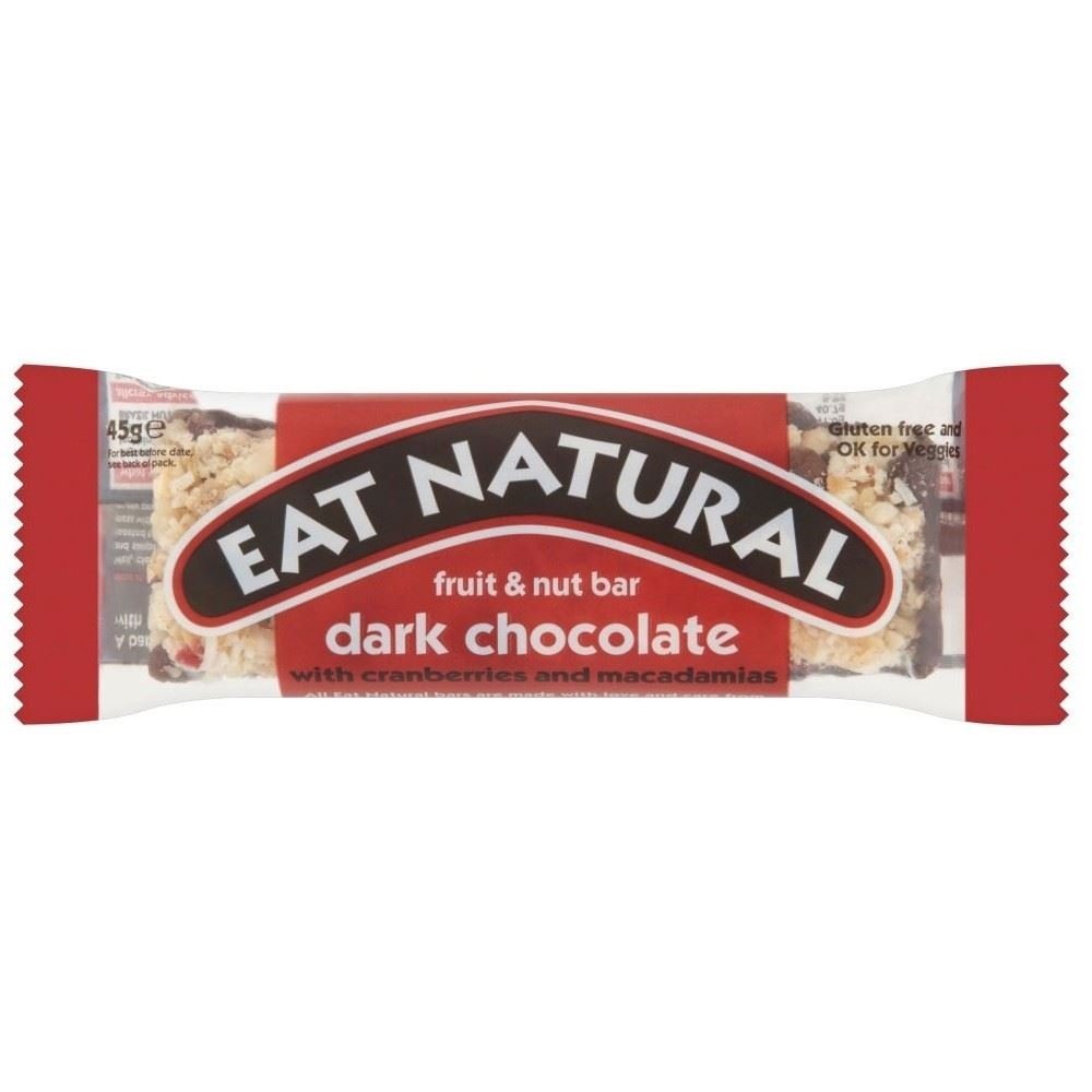 Eat Natural Dark Chocolate with Cranberries & Macadamias Bar (45g) - Pack of 6