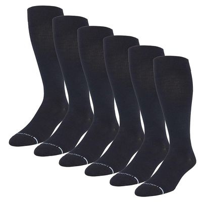 6 Pairs Pack Men's Dr Motion Graduated Compression Therapeutic Socks 8-15 mmHg 10-13 (6 Black) by Sox Market