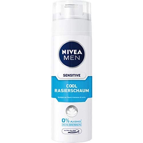 Nivea Men, 2er Cooling Shaving Foam for Men Sensitive Cool, 2 x 200 ML