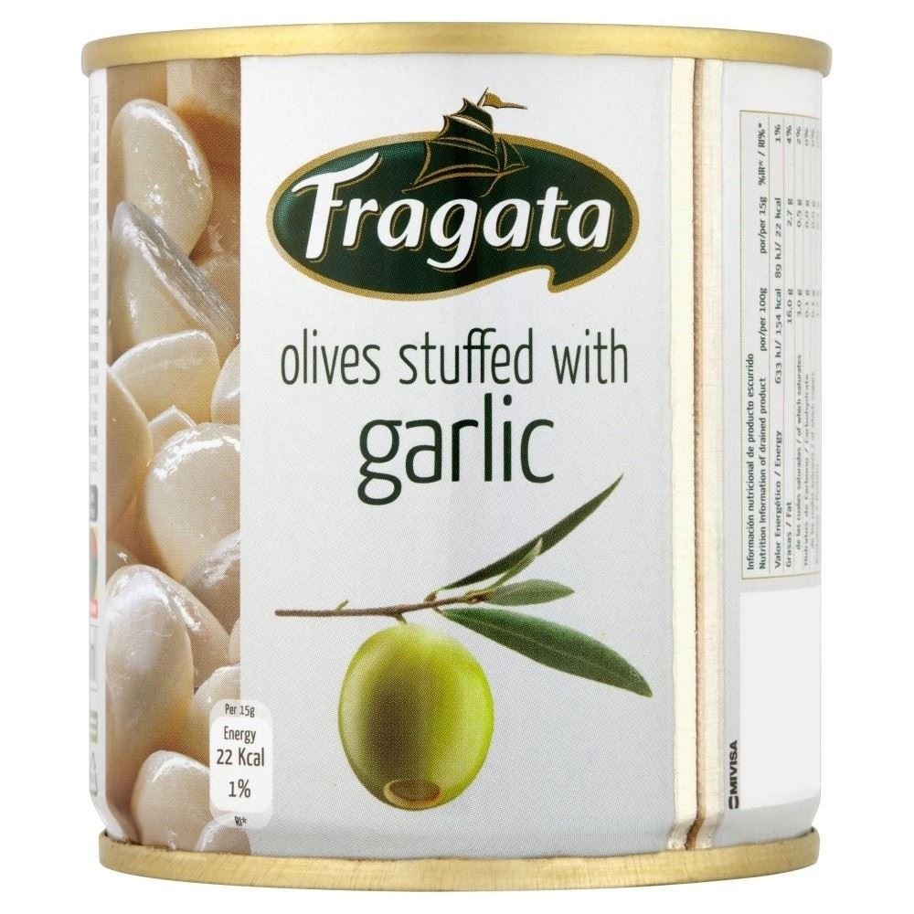 Fragata Spanish Green Olives Stuffed with Garlic (200g) - Pack of 6