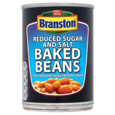 Branston Baked Beans in Tomato Sauce, Reduced Sugar & Salt (410g) - Pack of 6