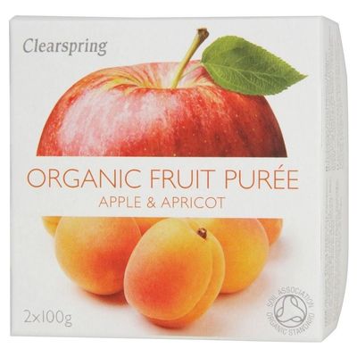 Clearspring Organic Apple & Apricot Puree (2x100g) - Pack of 6