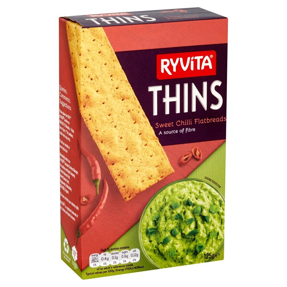 Ryvita Thins Sweet Chilli 125G x 4 by Ryvita