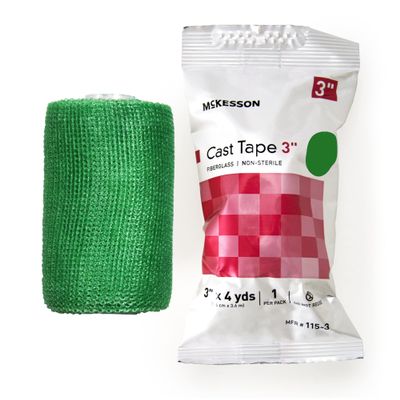 Cast Tape - Item Number 115-3GBX - 3 Inch X 12 Foot Fiberglass Green - 10 Each / Box