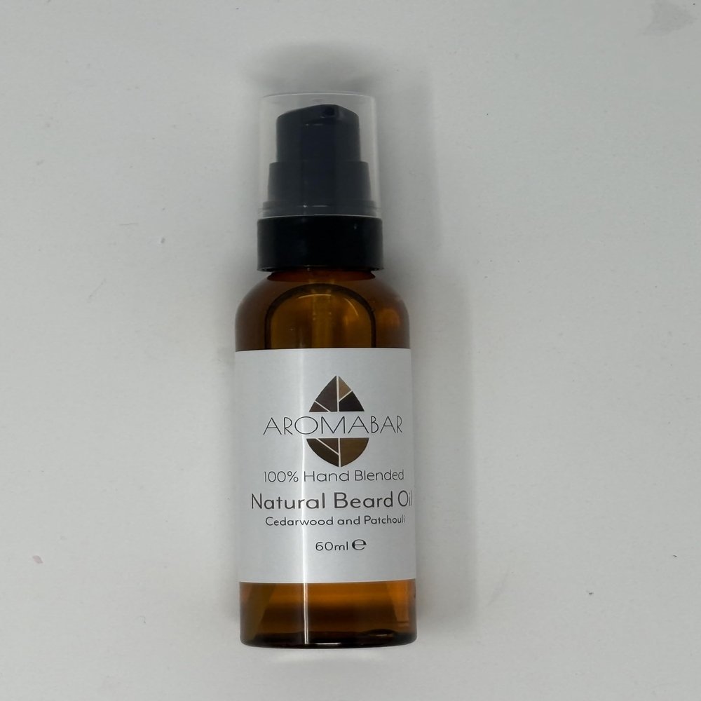 Beard Oil 60ml with Cedarwood & Patchouli Pure Essential oils 100% Natural Oils Beard Conditioning Oil Woody Scent Softens and Conditions