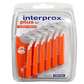 12x Interprox Plus Interdental Brushes Orange Super Micro 6 Pack (12x Pack of 6)